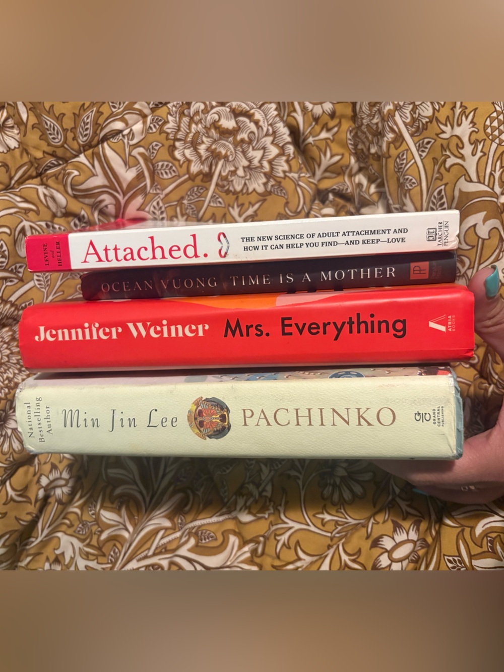 Four Book Bundle: Pachinko, Time is a Mother, Mrs. Everything, Attached